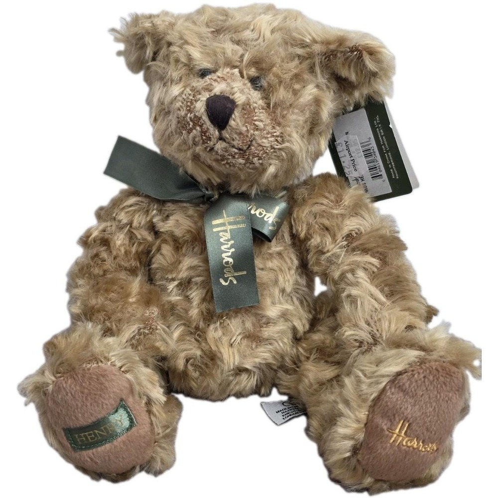 New Harrods 2011 Christmas Bear Henry Plush 13" Teddy Bear Green Ribbon NWT Tags